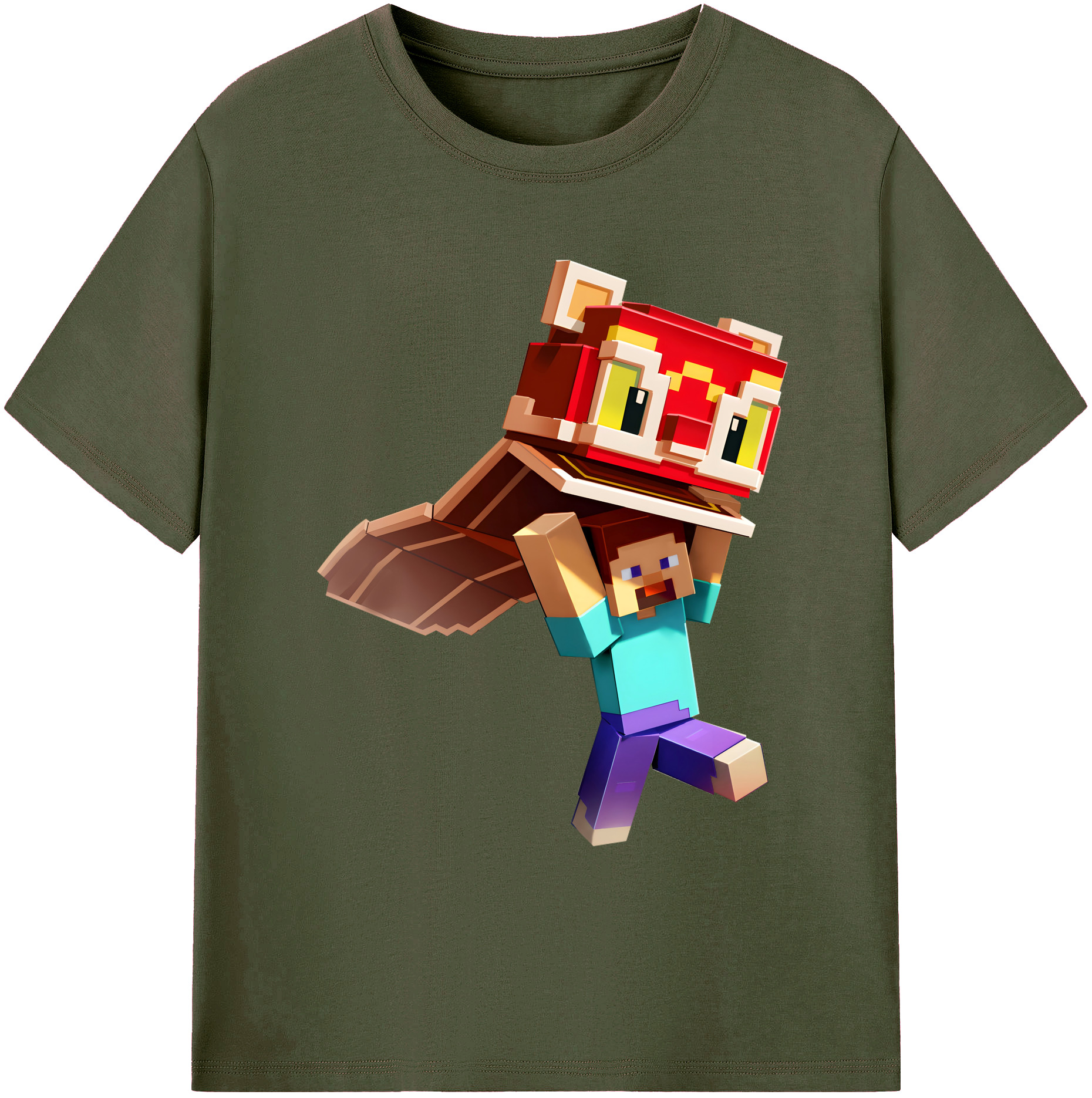 （画像用） マインクラフト ブロックの世界 Minecraft MC Block world 綿100％ メンズ半袖Tシャツ｜肌触りやわらか＆通気性